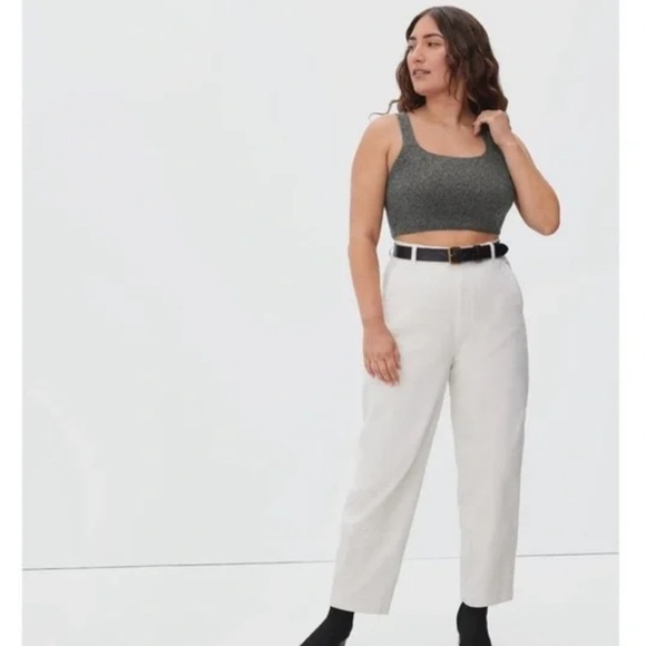 Everlane The Cozy Stretch Tank Cropped Yak and Wool Blend in Gray Size Medium - Picture 3 of 9